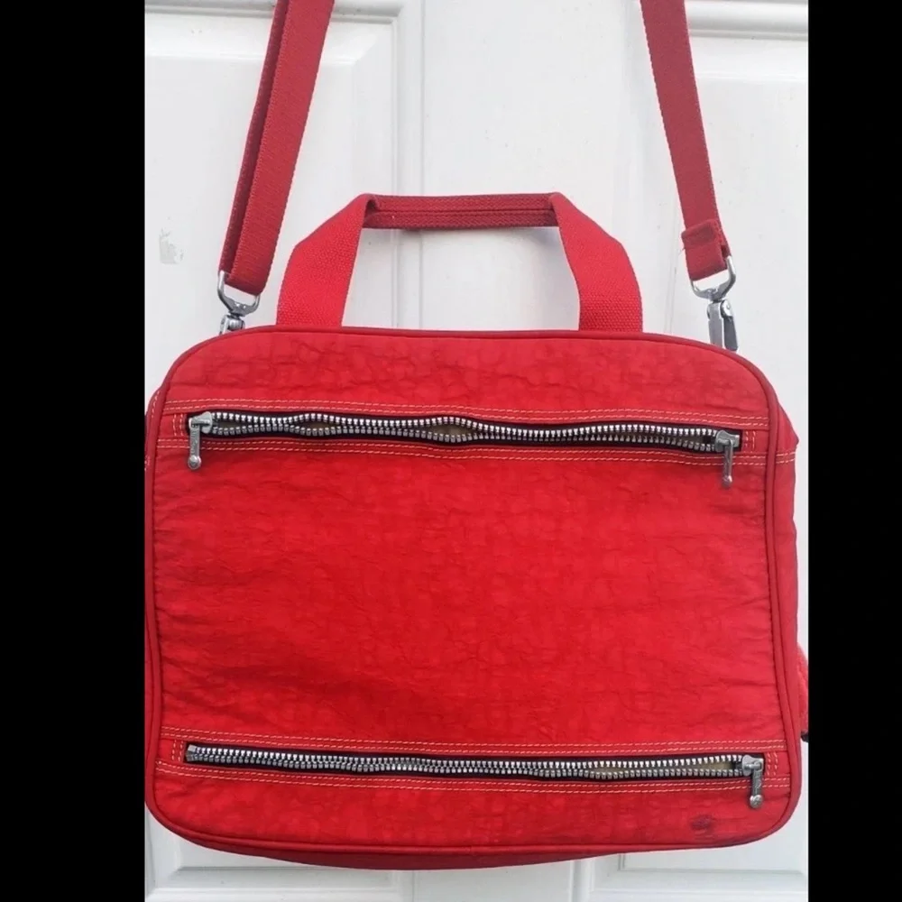 Kipling Vintage Private Transport Weekend Travel Messenger Bag - Red - Picture 14 of 14